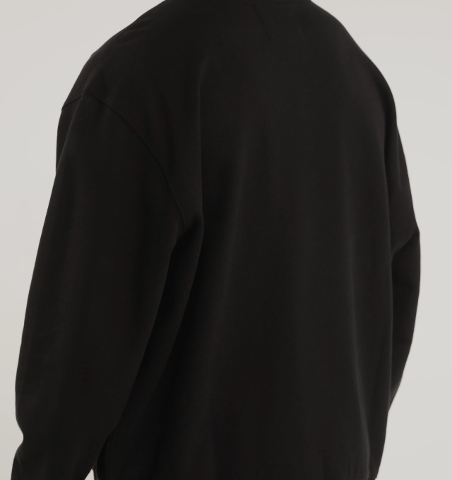 Organic Basics Men's Weekend Boxy Fit Crewneck Sweatshirt, BlackXX